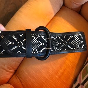 Black & White Designer Belt from Saks Fifth Ave- Size L, worn once